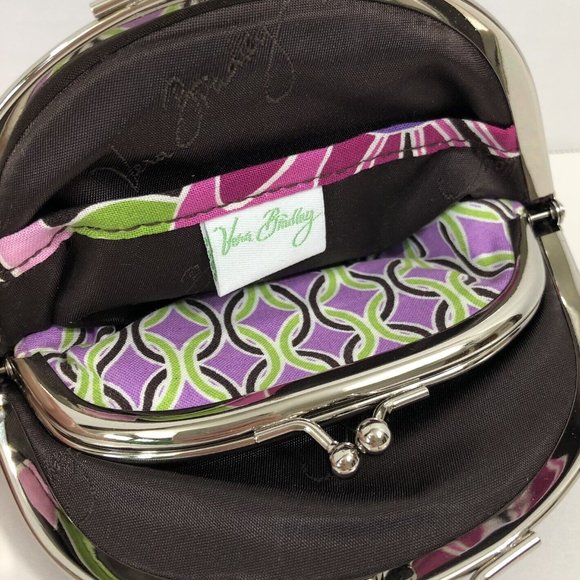 Vera Bradley Double Kiss Coin Purse in Purple Punch - Picture 3 of 3